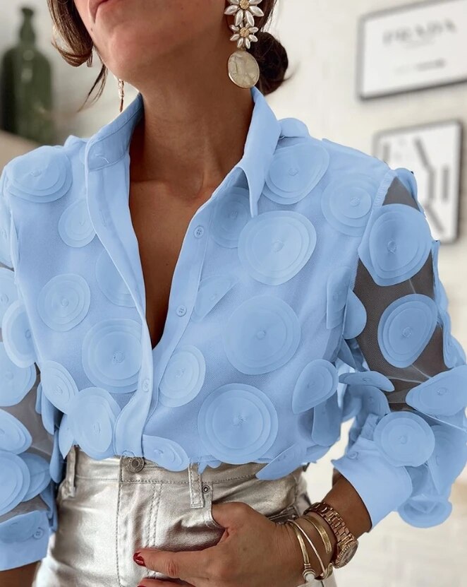 Maela | Bloemenblouse met lange mouwen voor dames – elegante geprinte shirt top