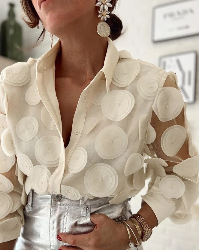 Maela | Bloemenblouse met lange mouwen voor dames – elegante geprinte shirt top