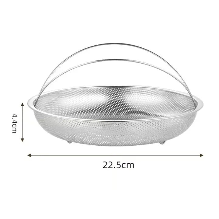 CookNest | Roestvrijstalen stoommandje met handvat - Multifunctionele friteuse voor gezond koken