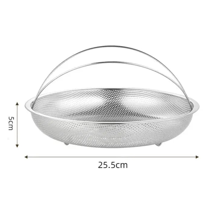 CookNest | Roestvrijstalen stoommandje met handvat - Multifunctionele friteuse voor gezond koken