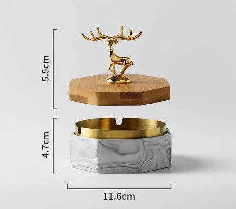 CharmAsh | Asbak in de vorm van een hert – Uniek decoratief accessoire voor kantoor en huis