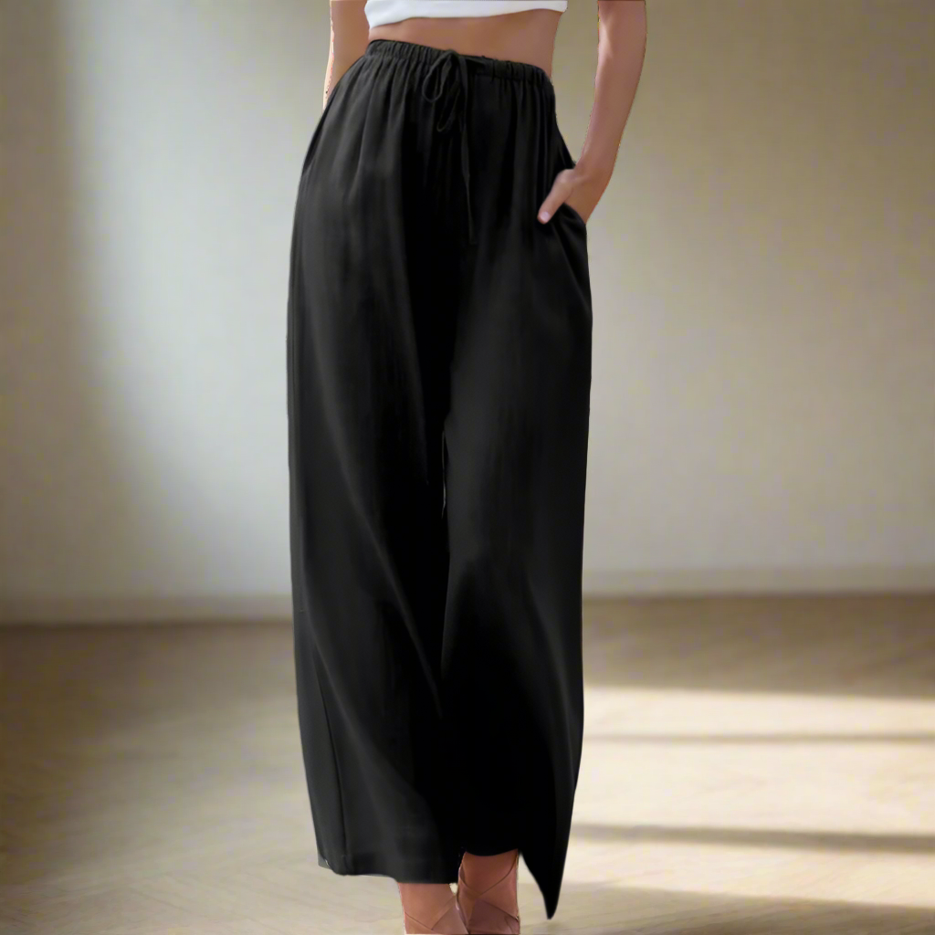 Narelle | Chique damesbroek – Elegante casual broek met hoge taille en wijde pijpen