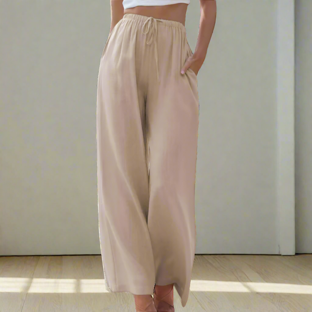 Narelle | Chique damesbroek – Elegante casual broek met hoge taille en wijde pijpen