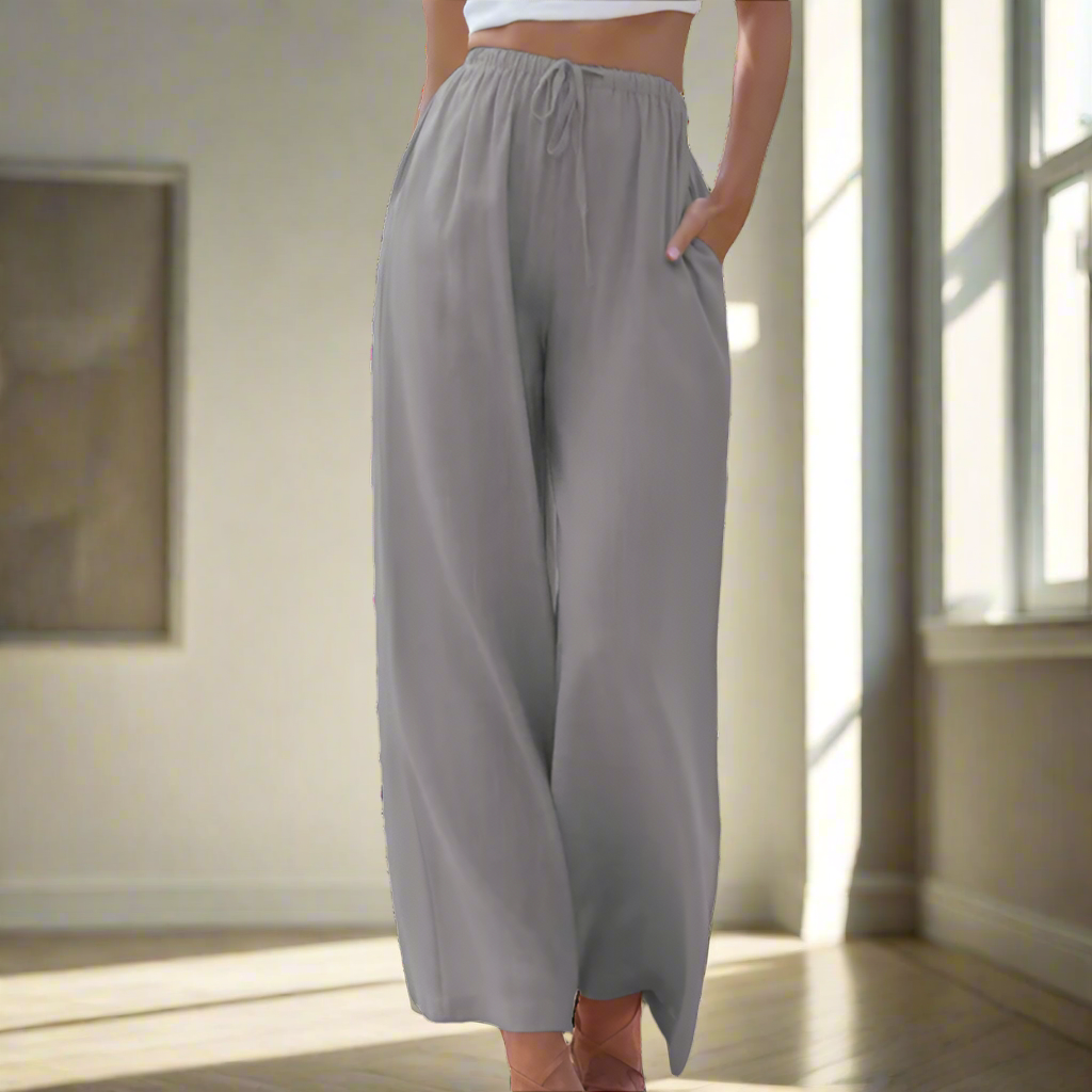 Narelle | Chique damesbroek – Elegante casual broek met hoge taille en wijde pijpen