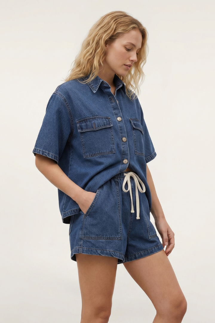 Calistae | Dames denim co-ord set – 2-delige casual zomeroutfit