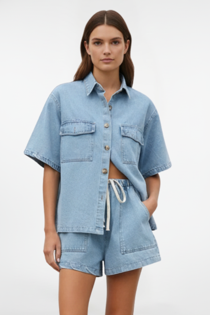 Calistae | Dames denim co-ord set – 2-delige casual zomeroutfit