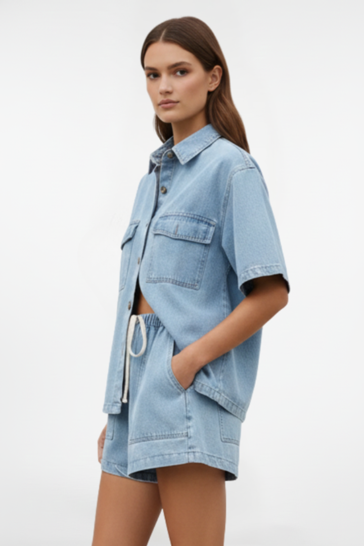 Calistae | Dames denim co-ord set – 2-delige casual zomeroutfit