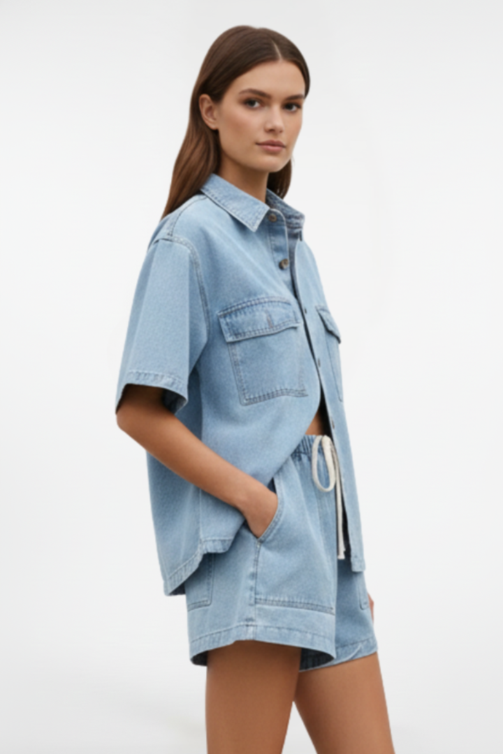 Calistae | Dames denim co-ord set – 2-delige casual zomeroutfit