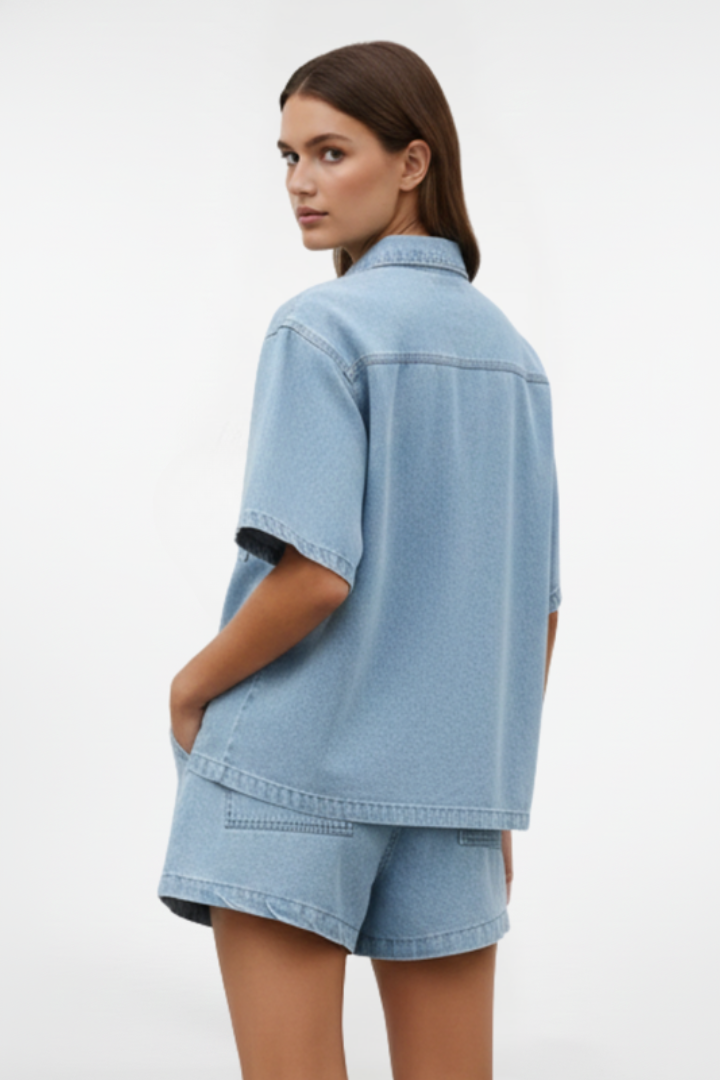 Calistae | Dames denim co-ord set – 2-delige casual zomeroutfit