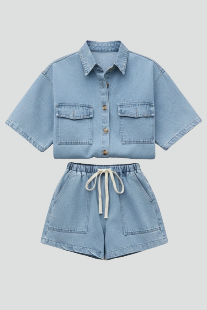 Calistae | Dames denim co-ord set – 2-delige casual zomeroutfit