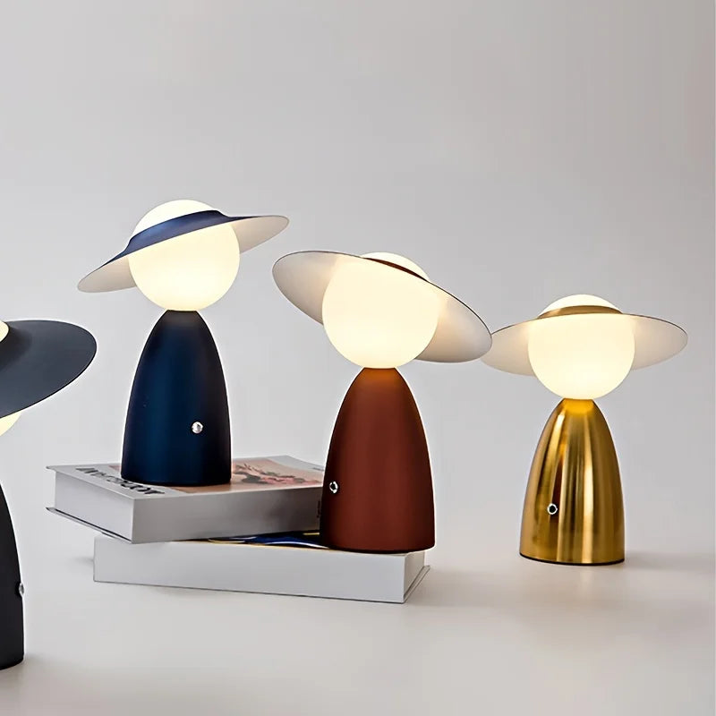 LumeVibe | USB Oplaadbare LED Tafellamp met Touch Dimmer - Creatief Modern Ontwerp voor Bureau & Slaapkamer