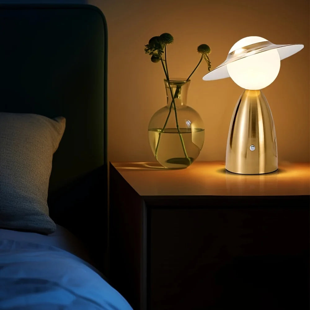 LumeVibe | USB Oplaadbare LED Tafellamp met Touch Dimmer - Creatief Modern Ontwerp voor Bureau & Slaapkamer