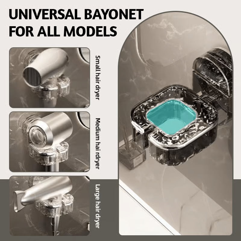 SwivelDry | Boorvrije draaibare föhnhouder – 360° draaibare organizer voor krultangen en badkameropbergers