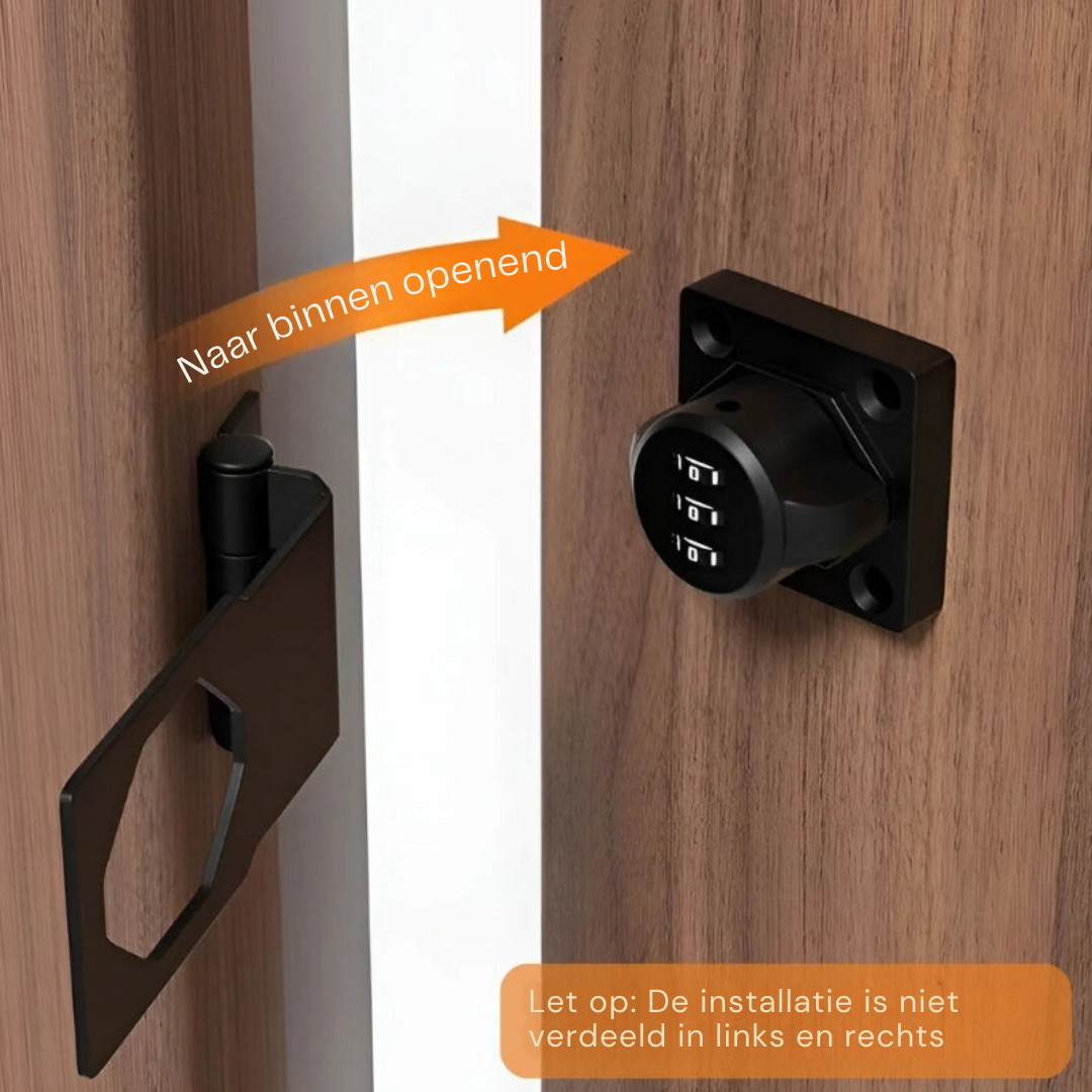 LatchLock | Sleutelloos Combinatieslot - Verstelbare Beveiliging voor Kasten, Deuren & Laden - Duurzaam en Veilig