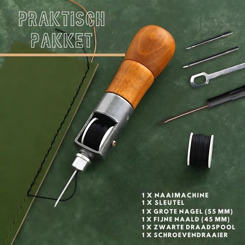 SewTuff | Leren naaimachineset - zware handhechtset voor leerbewerking, doe-het-zelf-reparaties