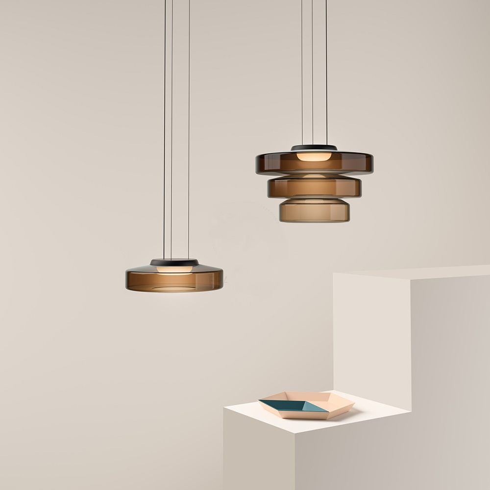 Glowd | Bauhaus glazen hanglamp - LED hanglamp voor moderne woonkamer