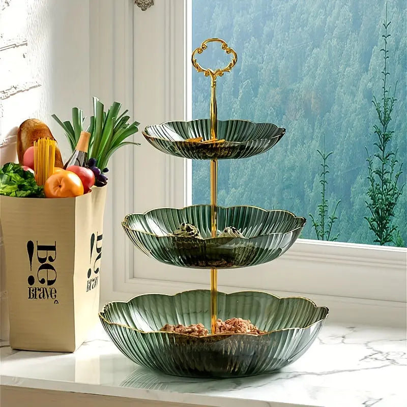 FruitLoft | Moderne 3-laags fruit- en groente-organizer – keukenrek, aanrechtmand, ruimtebesparend ontwerp