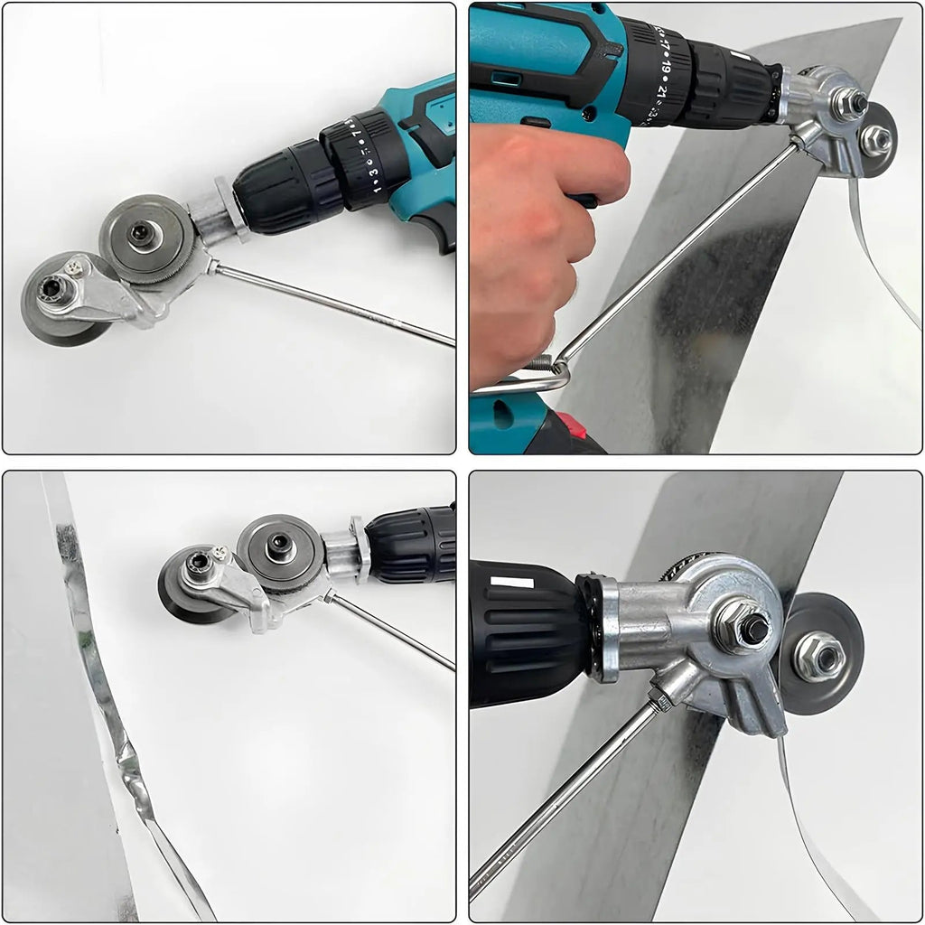 DrillSlice | Elektrische boorplaatschaar - metaalschaarbevestiging voor staal, aluminium, koper