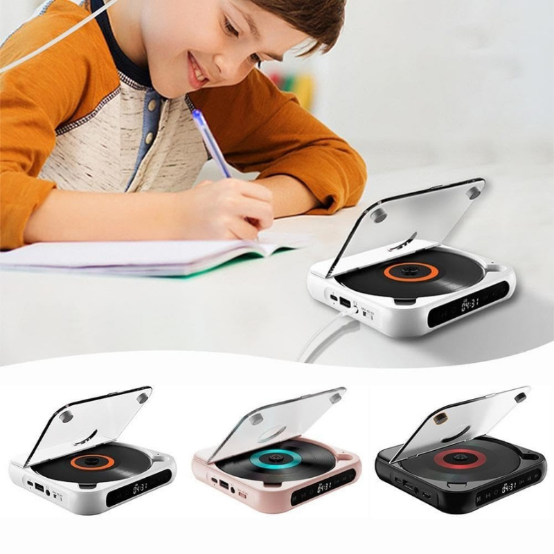 PureTune | Draagbare cd-speler met Bluetooth en bekabelde aansluiting – Compacte muziekspeler voor op reis en thuisgebruik
