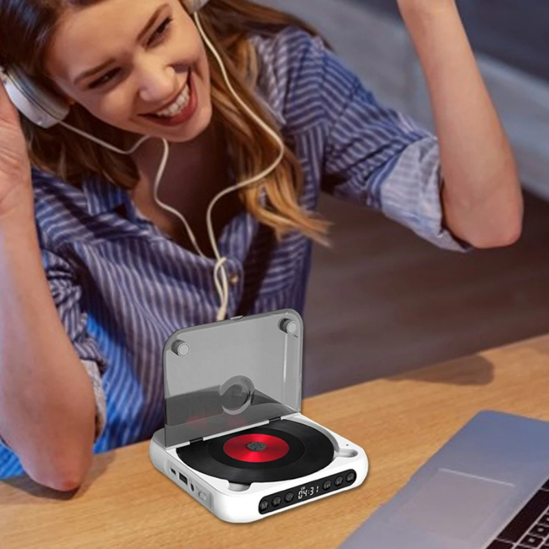 PureTune | Draagbare cd-speler met Bluetooth en bekabelde aansluiting – Compacte muziekspeler voor op reis en thuisgebruik