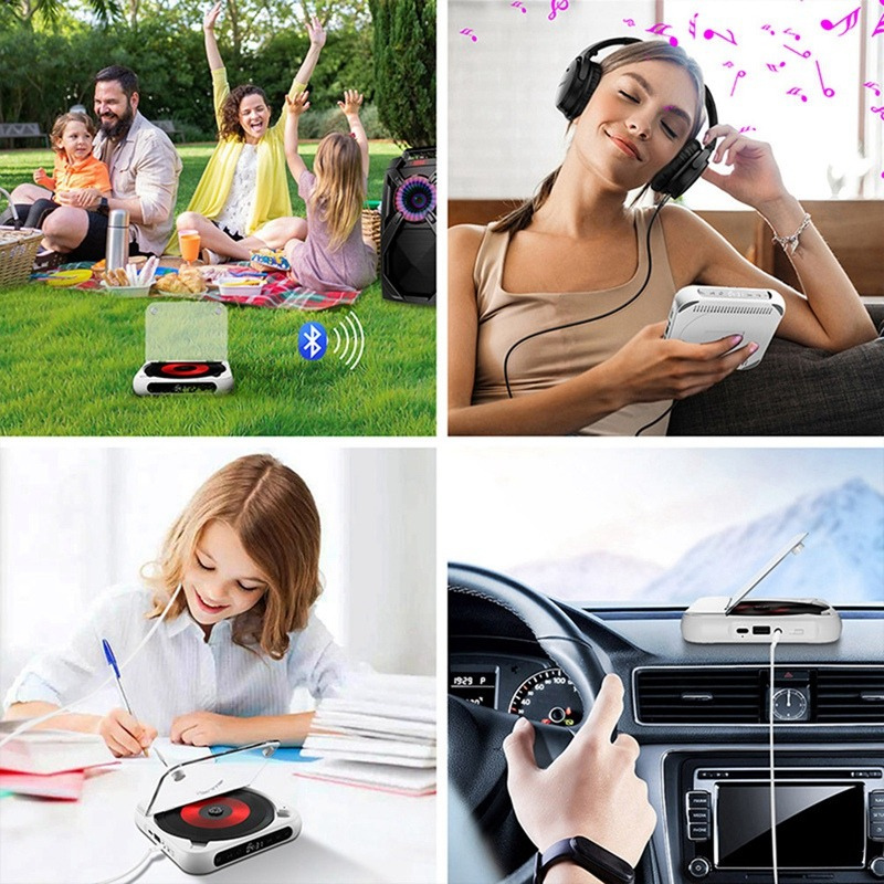 PureTune | Draagbare cd-speler met Bluetooth en bekabelde aansluiting – Compacte muziekspeler voor op reis en thuisgebruik