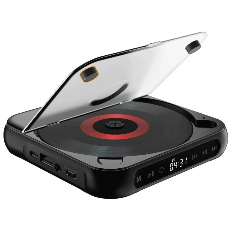 PureTune | Draagbare cd-speler met Bluetooth en bekabelde aansluiting – Compacte muziekspeler voor op reis en thuisgebruik