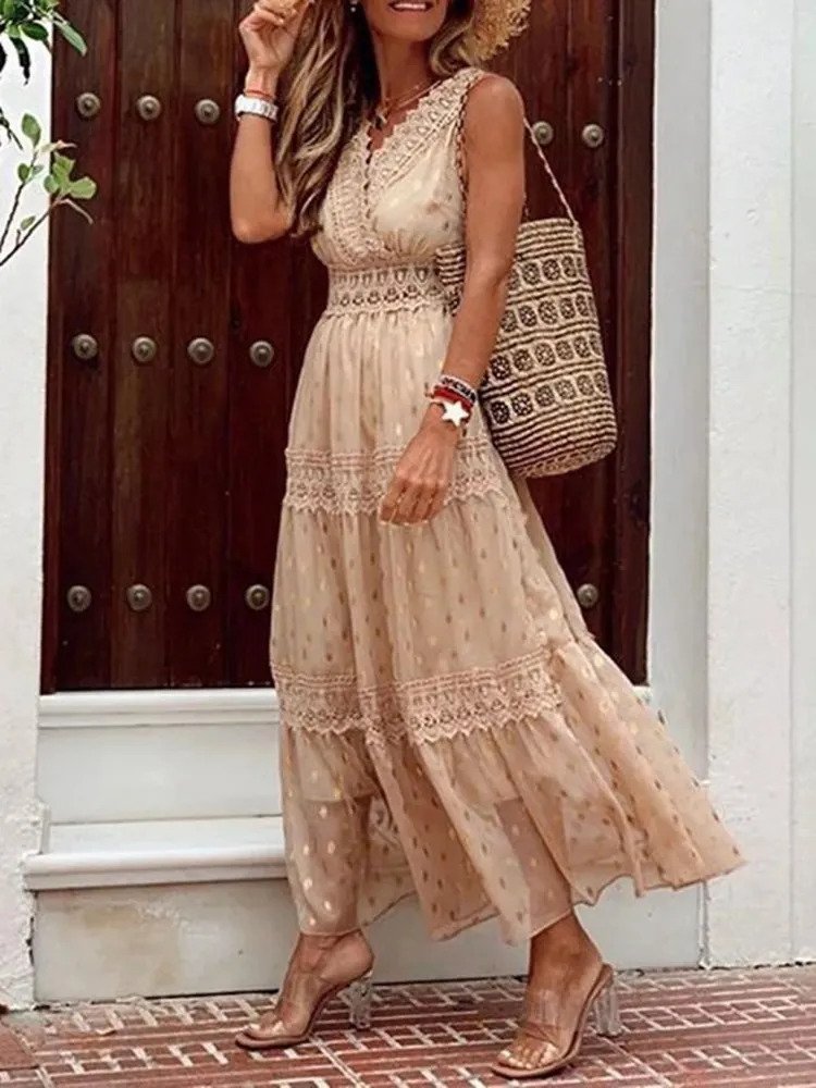 Zeli | Zomerse maxi-jurk voor dames – Boho-stijl, zwierige lange strandjurk in elegante stijl