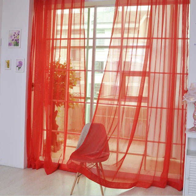 LumiDrape | Solid Tulle Gordijnen - Sheer Voile Raamgordijnen, Zachte Doorschijnende Panelen, Elegante Privacy