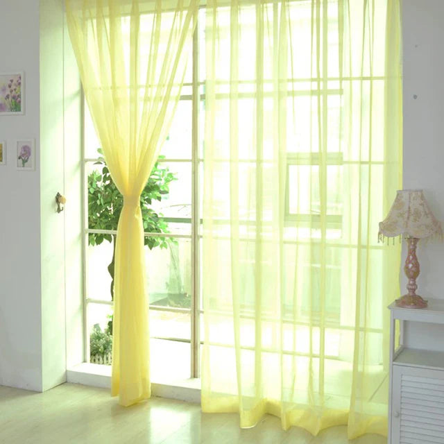 LumiDrape | Solid Tulle Gordijnen - Sheer Voile Raamgordijnen, Zachte Doorschijnende Panelen, Elegante Privacy