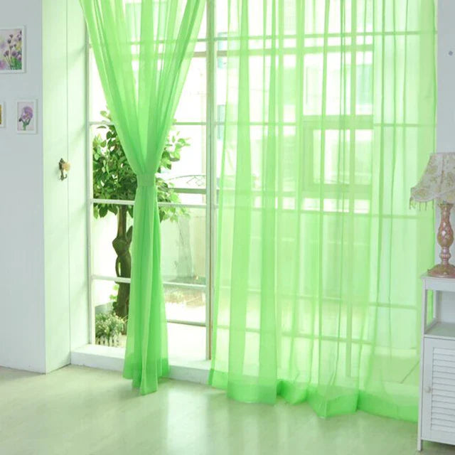 LumiDrape | Solid Tulle Gordijnen - Sheer Voile Raamgordijnen, Zachte Doorschijnende Panelen, Elegante Privacy