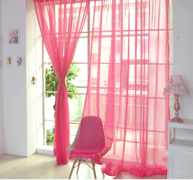 LumiDrape | Solid Tulle Gordijnen - Sheer Voile Raamgordijnen, Zachte Doorschijnende Panelen, Elegante Privacy