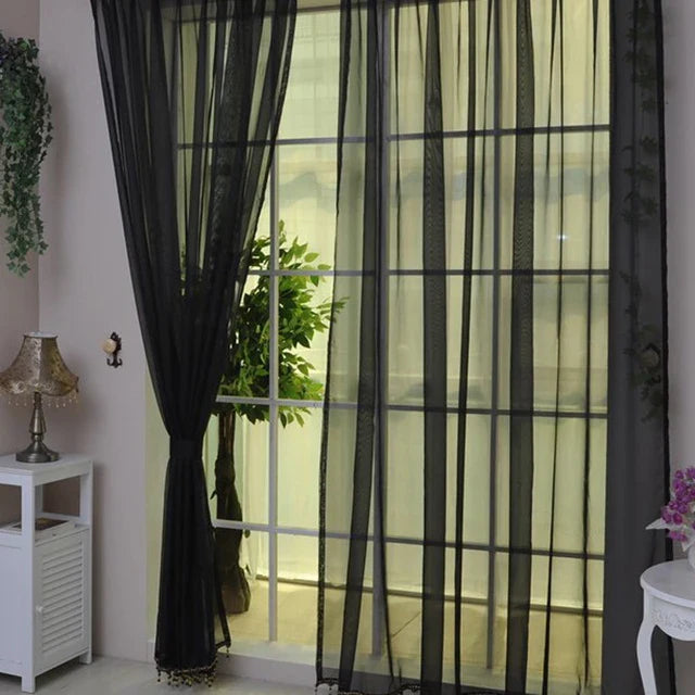 LumiDrape | Solid Tulle Gordijnen - Sheer Voile Raamgordijnen, Zachte Doorschijnende Panelen, Elegante Privacy