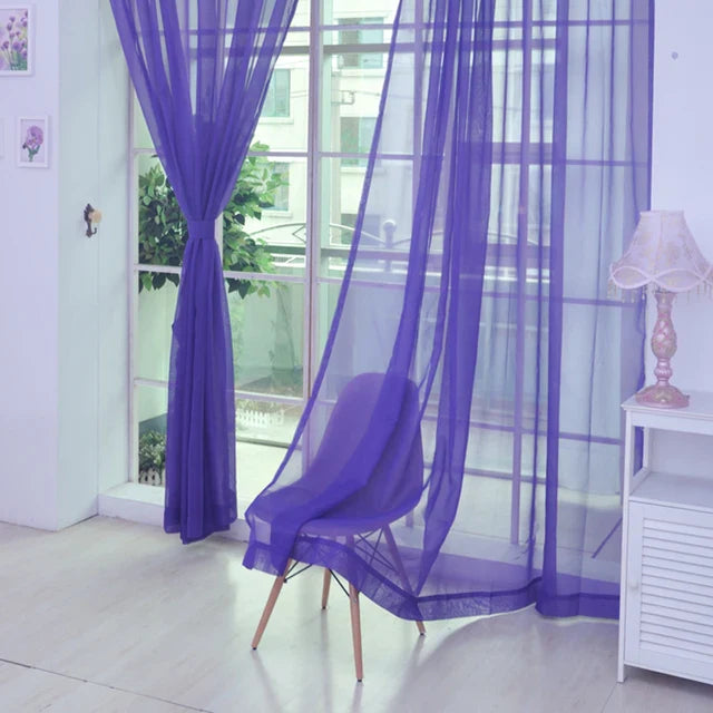 LumiDrape | Solid Tulle Gordijnen - Sheer Voile Raamgordijnen, Zachte Doorschijnende Panelen, Elegante Privacy