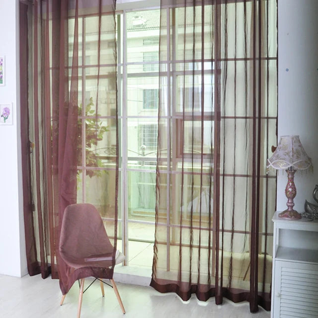 LumiDrape | Solid Tulle Gordijnen - Sheer Voile Raamgordijnen, Zachte Doorschijnende Panelen, Elegante Privacy