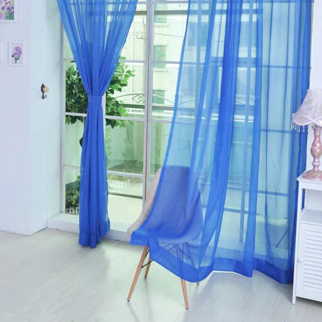 LumiDrape | Solid Tulle Gordijnen - Sheer Voile Raamgordijnen, Zachte Doorschijnende Panelen, Elegante Privacy