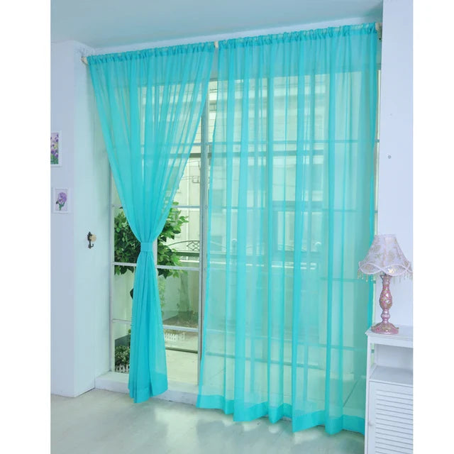 LumiDrape | Solid Tulle Gordijnen - Sheer Voile Raamgordijnen, Zachte Doorschijnende Panelen, Elegante Privacy