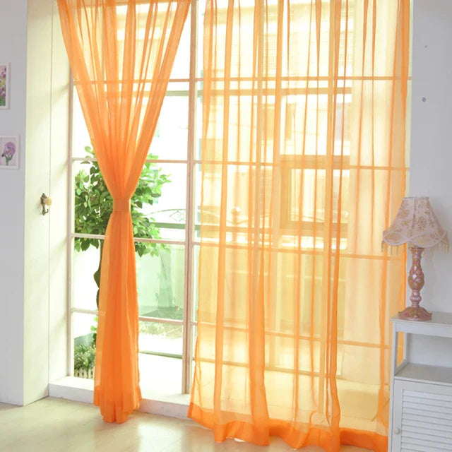 LumiDrape | Solid Tulle Gordijnen - Sheer Voile Raamgordijnen, Zachte Doorschijnende Panelen, Elegante Privacy