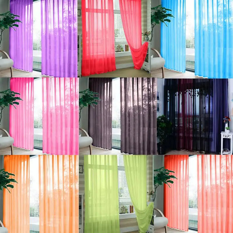 LumiDrape | Solid Tulle Gordijnen - Sheer Voile Raamgordijnen, Zachte Doorschijnende Panelen, Elegante Privacy