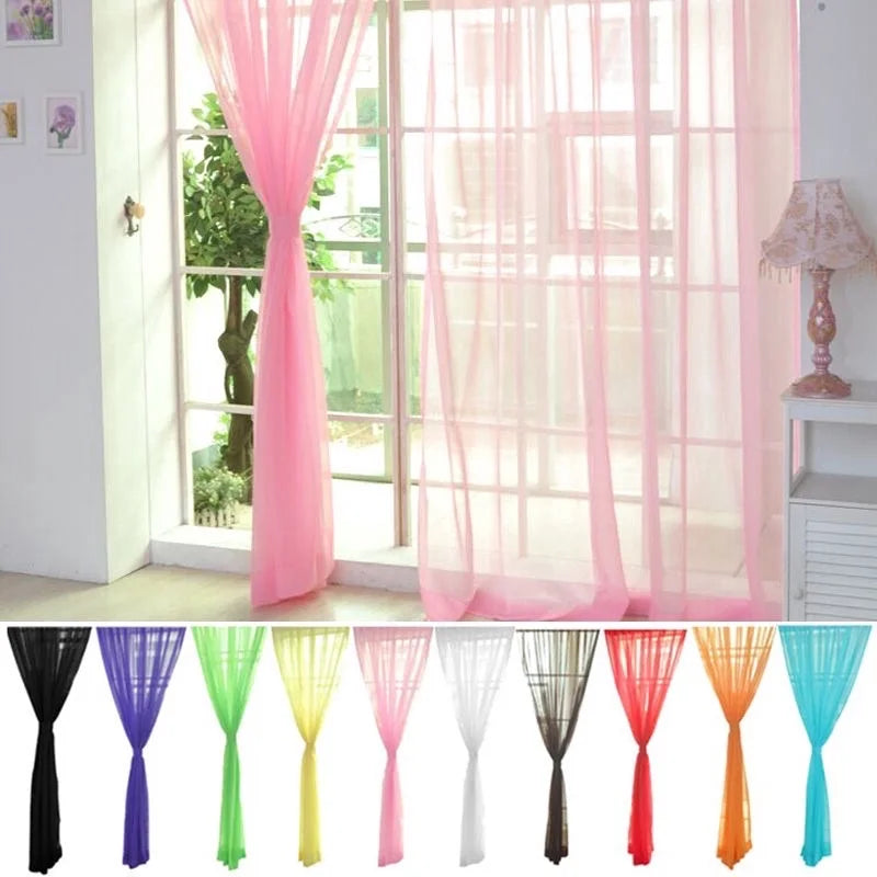 LumiDrape | Solid Tulle Gordijnen - Sheer Voile Raamgordijnen, Zachte Doorschijnende Panelen, Elegante Privacy
