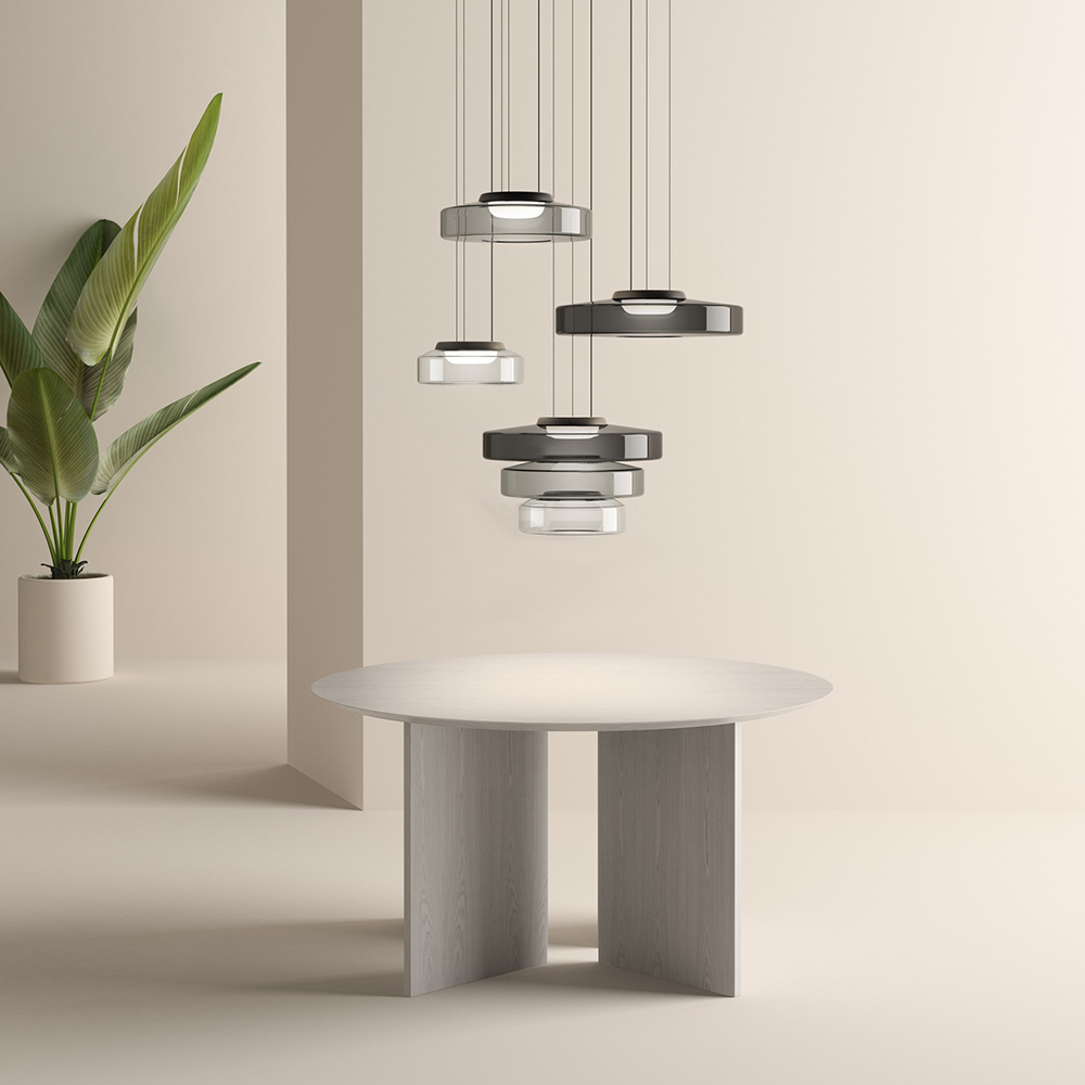 Glowd | Bauhaus glazen hanglamp - LED hanglamp voor moderne woonkamer