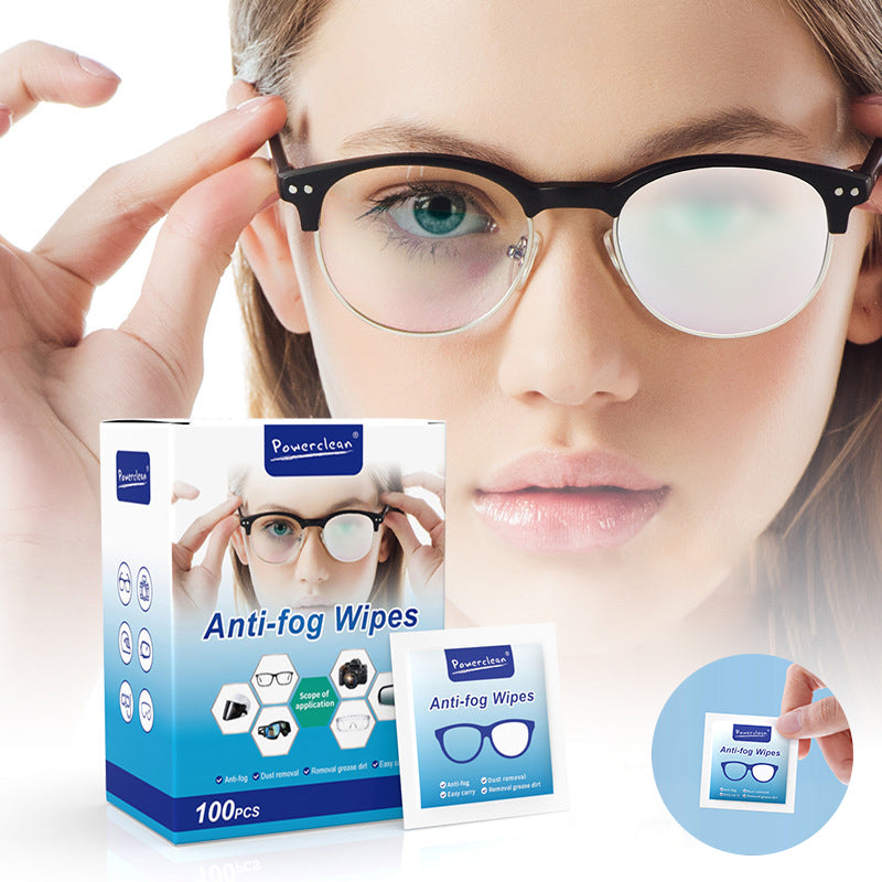PureSight | CrystalClear Anti-Fog Lensdoekjes (100 stuks) – Streepvrije reiniging voor brillen