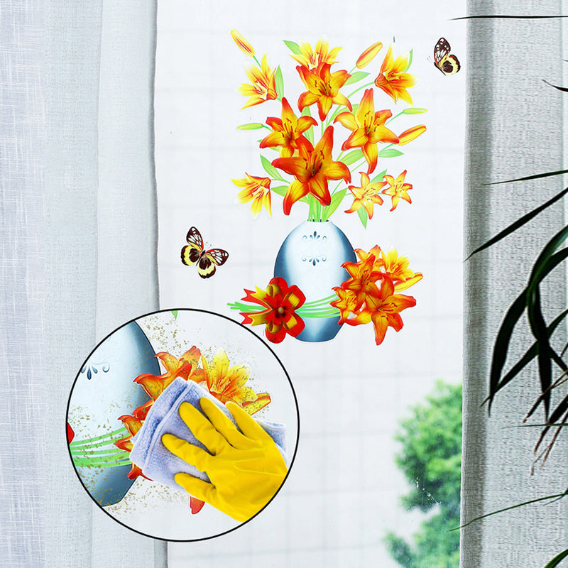 PetalNest | 3D-muurstickers met bloemenvaas en vlinders