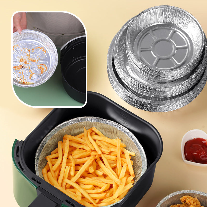 CrispFoil | Ronde bakplaten van aluminiumfolie - wegwerp pannen van aluminiumfolie voor de friteuse, oven en magnetron