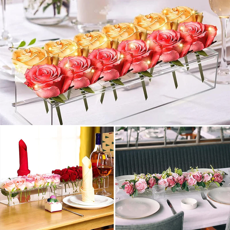 Florix | Acryl bloemenvaas – helder modern ontwerp, duurzaam, 12–18 gaten, elegante woondecoratie
