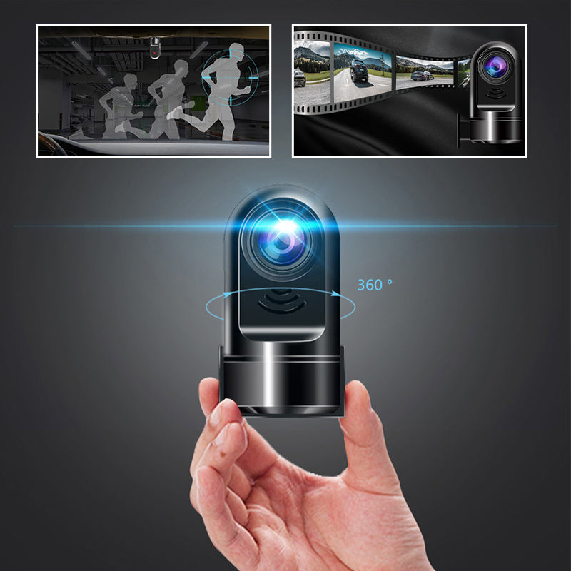 RoadEye | 1080P HD Mini Dashcam - ADAS Veiligheidssysteem, 360° draaiende autocamera, nachtzicht, lusopname