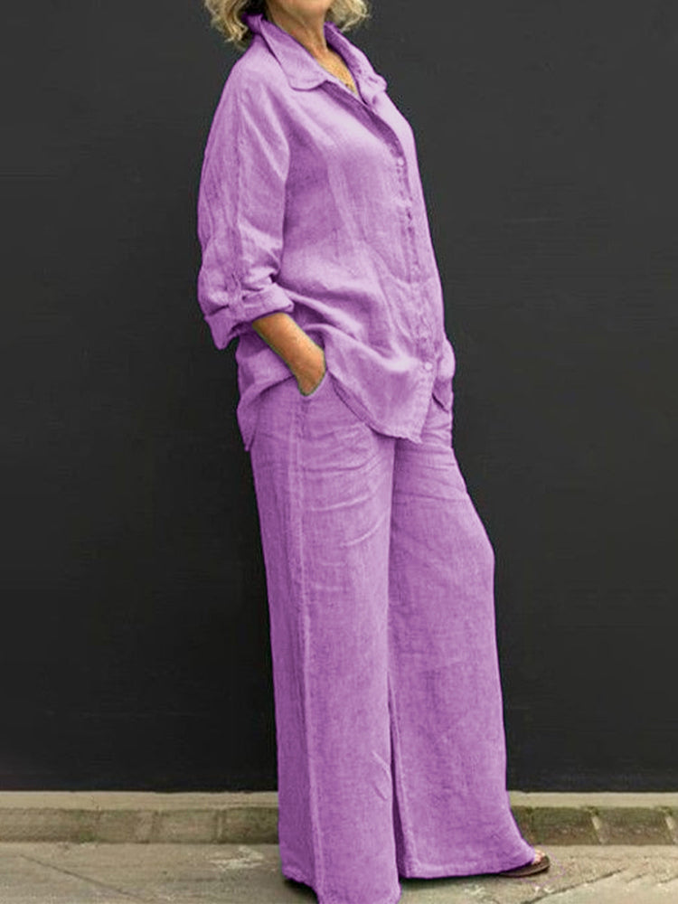 Yalia | Linnen set voor dames – Vintage, nonchalante zomeroutfit