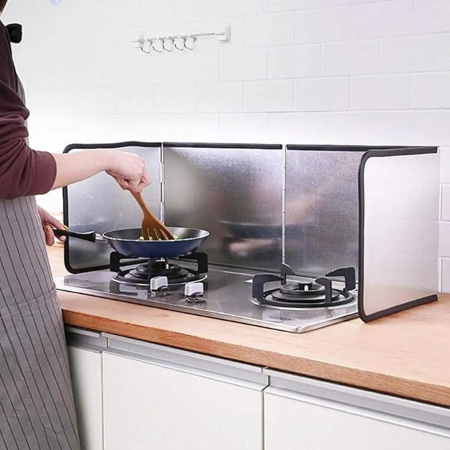 SplatGuard | Opvouwbare spatbescherming voor de keuken - antiaanbaklaag voor olie op de oven en het aanrecht