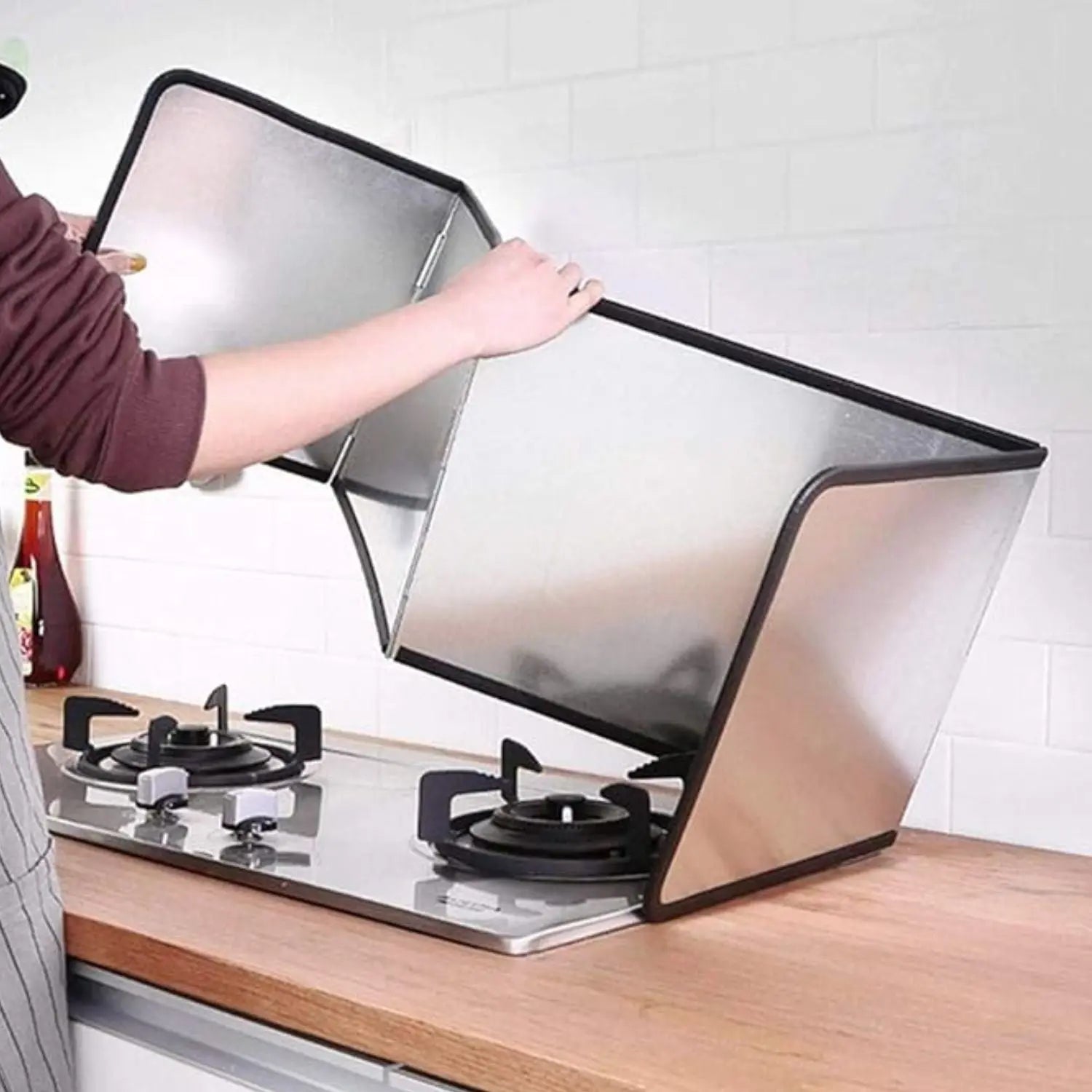 SplatGuard | Opvouwbare spatbescherming voor de keuken - antiaanbaklaag voor olie op de oven en het aanrecht