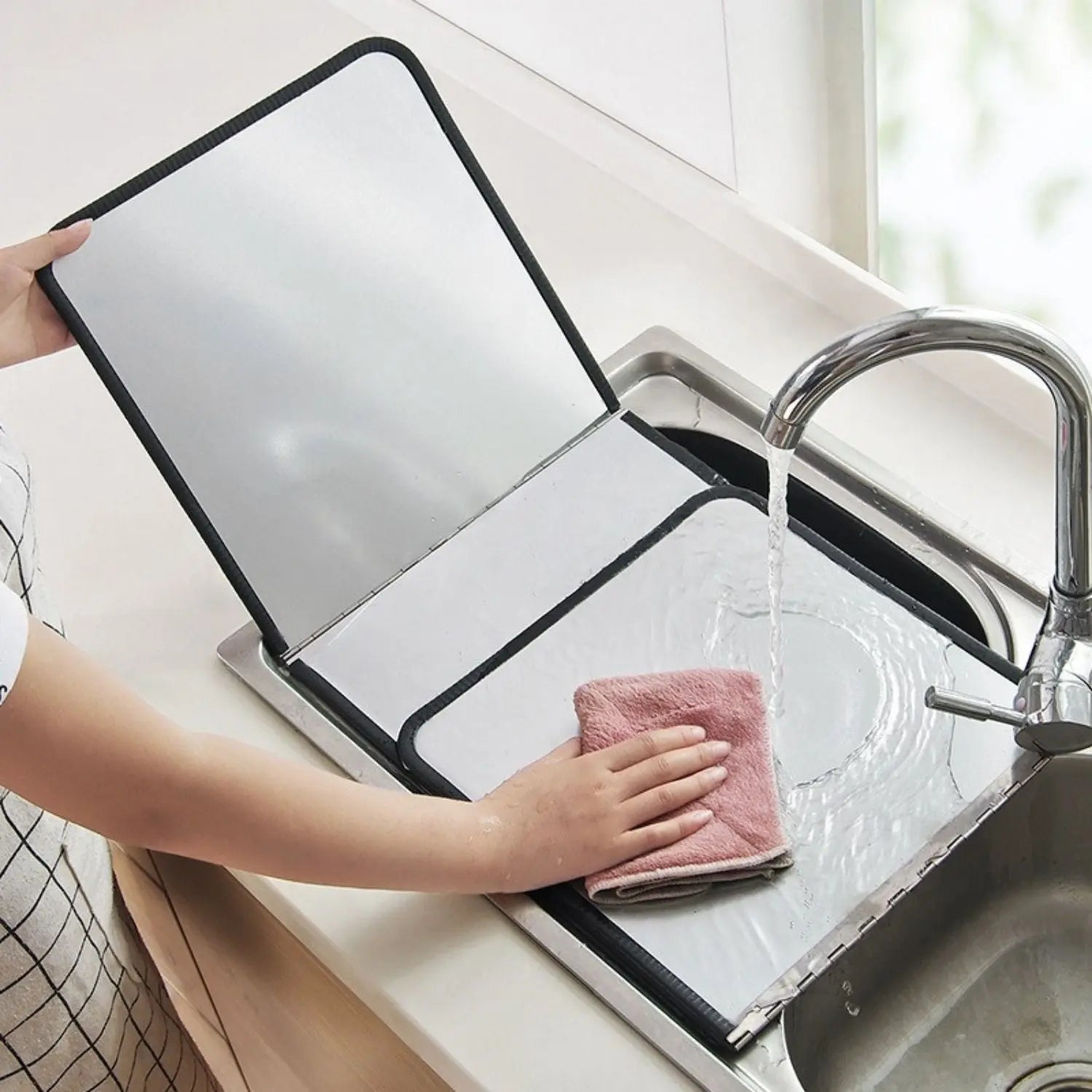 SplatGuard | Opvouwbare spatbescherming voor de keuken - antiaanbaklaag voor olie op de oven en het aanrecht