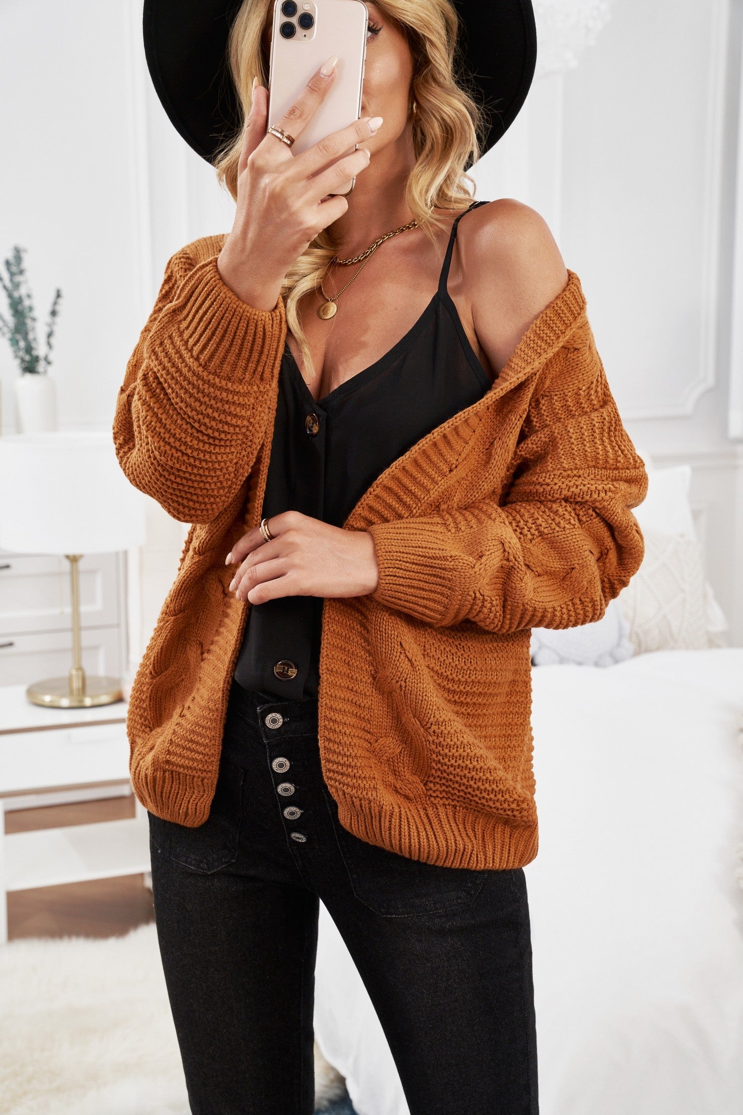 Ella | Dames Casual Gebreide Cardigan – Oversized, Open Voorzijde, Chunky Knit